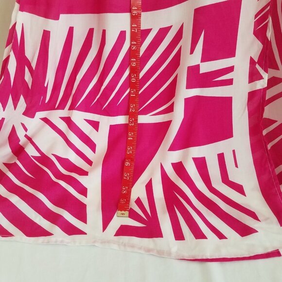 Elan Fuchsia Pink White Sleeveless Maxi Dress MEDIUM Sheer Spaghetti Straps - Picture 6 of 16